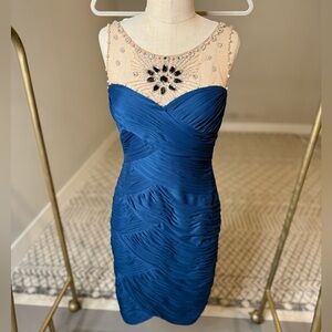 Elegant Blue Sleeveless Dress